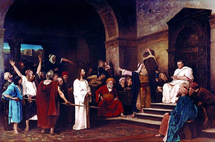 Mihaly Munkacsy Christ in front of Pilate jezus przed pilatem France oil painting art